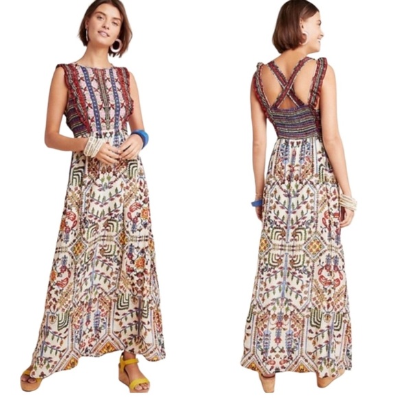 Anthropologie Dresses & Skirts - Anthropologie Vineet Bahl Valerie Embroidered Maxi Dress Size 8